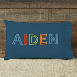 Boys Colorful Name Personalized 20" x 40" King Pillowcase - 24819-K