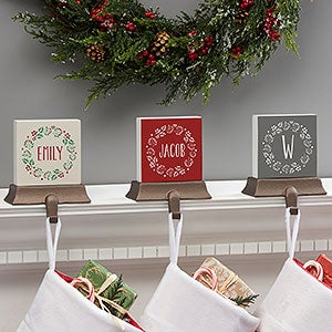 Christmas Wreath Personalized Stocking Holder - 24824