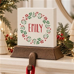Christmas Wreath Personalized Stocking Holder - 24824