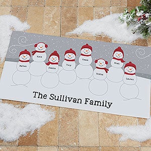 Snowman Family Personalized Oversized Doormat - 24x48 - 24839-O