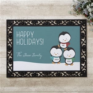 Holly Jolly Characters Personalized Christmas Doormat - 18x27 - 24843