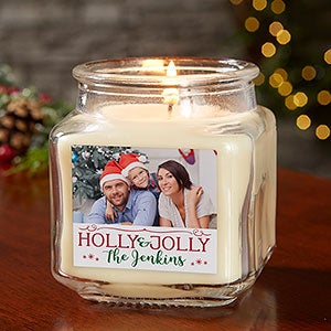 Holiday Phrases 10oz Vanilla Scented Christmas Photo Candle - 24846-10VB