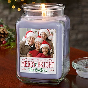 Holiday Phrases 18oz Lilac Scented Christmas Photo Candle - 24846-18LM
