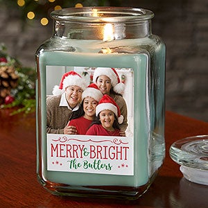 Holiday Phrases 18oz Eucalyptus Scented Christmas Photo Candle - 24846-18ES
