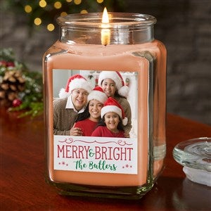 Holiday Phrases 18oz Walnut Coffee Scented Christmas Photo Candle - 24846-18WCC
