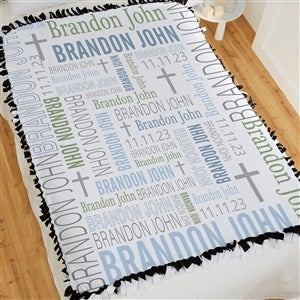 Christening Day For Him Personalized 50x60 Tie Blanket - 24848-T