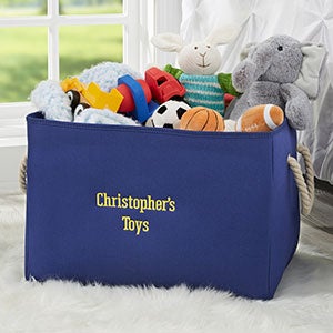 Kids Room Embroidered Storage Tote - Blue - 24864-B