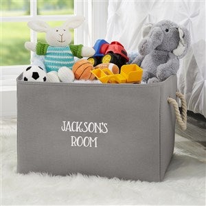Kids Room Embroidered Storage Tote - Grey - 24864-G