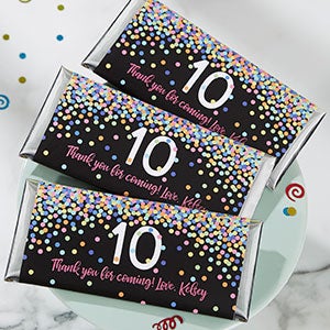 Birthday Confetti Personalized Candy Bar Wrappers - 24904