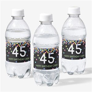 Birthday Confetti Personalized Water Bottle Labels - 24905