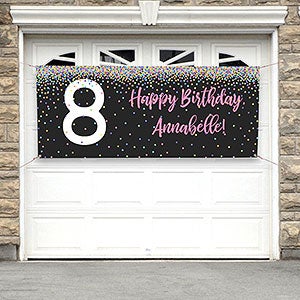 Confetti Personalized Birthday Banner - 30x72 - 24906