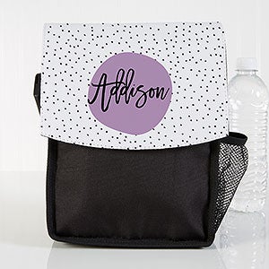 Modern Polka Dot Personalized Lunch Bag - 24907