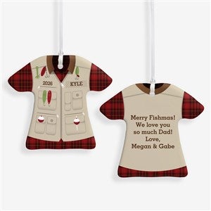 2-Sided Fishing Vest Personalized T-Shirt Ornament - 24911-2