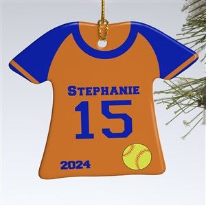 1-Sided Softball Sports Jersey Personalized T-Shirt Ornament - 24913-1