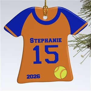 1-Sided Softball Sports Jersey Personalized T-Shirt Ornament - 24913-1