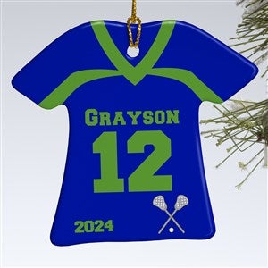 1-Sided Lacrosse Sports Jersey Personalized T-Shirt Ornament - 24914-1