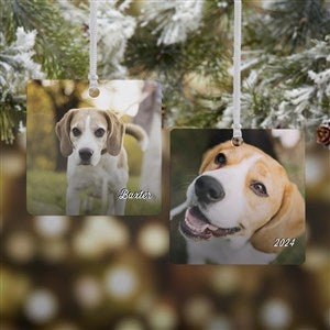 Pet Photo Memories Personalized Square Ornament- 2.75 Metal - 2 Sided - 24916-2M
