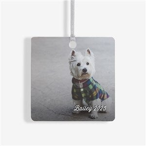 Pet Photo Memories Personalized Square Ornament- 2.75 Metal - 1 Sided - 24916-1M