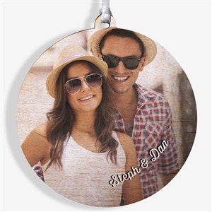 Cute Couple Photo Personalized Ornament- 3.75 Wood - 1 Sided - 24918-1W