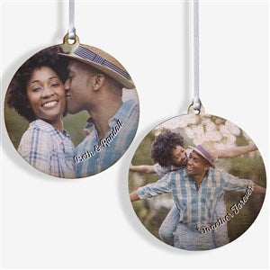 Cute Couple Photo Personalized Ornament- 3.75 Wood - 2 Sided - 24918-2W