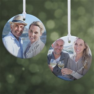 Cute Couple Photo Personalized Ornament- 2.85 Glossy - 2 Sided - 24918-2S