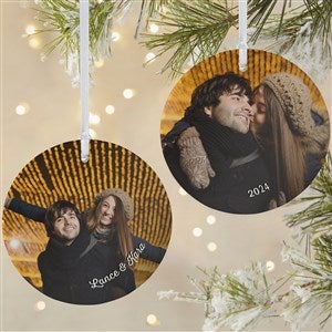 Cute Couple Photo Personalized Ornament- 3.75 Matte - 2 Sided - 24918-2L