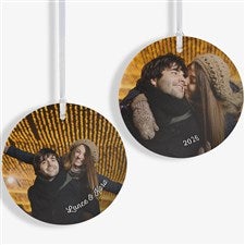 Cute Couple Photo Personalized Ornament- 3.75 Matte - 2 Sided - 24918-2L