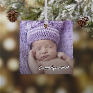 Baby Photo Memories Personalized Square Ornament- 2.75 Metal - 1 Sided - 24920-1M