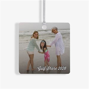 Vacation Photo Memories Personalized Square Ornament- 2.75 Metal - 1 Side - 24921-1M