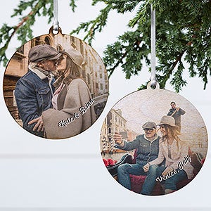Vacation Photo Memories Personalized Ornament- 3.75 Wood - 2 Sided - 24921-2W