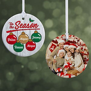 Tis the Season Personalized Ornament - 2 Sided Glossy - 24923-2S