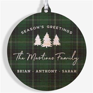 Christmas Plaid Personalized Wood Ornament - 24925-1W