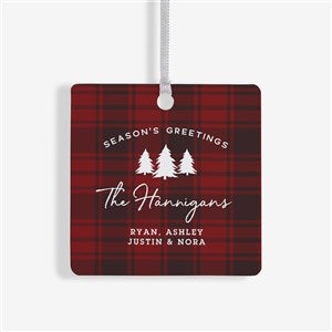 Christmas Plaid Personalized Metal Ornament - 24925-1M