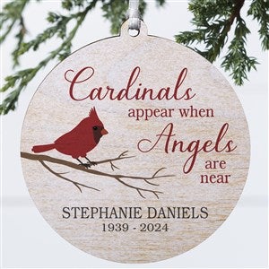 Cardinal Memorial Personalized Wood Ornament - 24928-1W