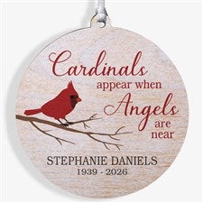 Cardinal Memorial Personalized Ornament- 3.75 Wood - 1 Sided - 24928-1W
