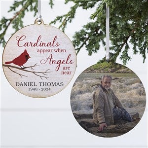 Cardinal Memorial Personalized Wood Photo Ornament - 24928-2W