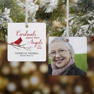 Cardinal Memorial Personalized Metal Photo Ornament - 24928-2M