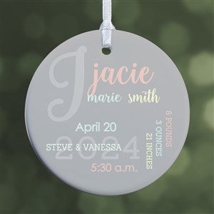 Modern All About Baby Girl Personalized Ornament- 2.85 Glossy - 1 Sided - 24929-1S