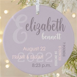Modern All About Baby Girl Personalized Ornament- 3.75