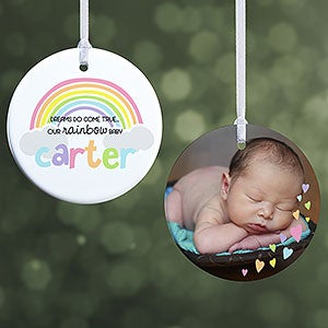 Rainbow Baby Personalized Ornament- 2.85 Glossy - 2 Sided - 24930-2S