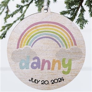 Rainbow Baby Personalized Wood Ornament - 24930-1W
