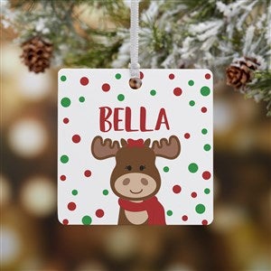 Christmas Moose Personalized Metal Ornament - 24931-1M