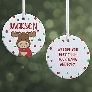 Christmas Moose Personalized Ornament - 2 Sided Glossy - 24931-2S