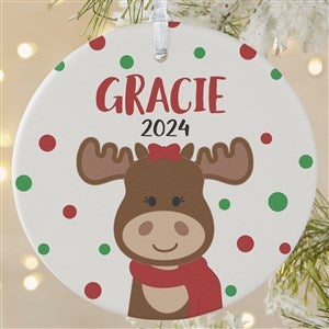 Christmas Moose Personalized Ornament - 1 Sided Matte - 24931-1L