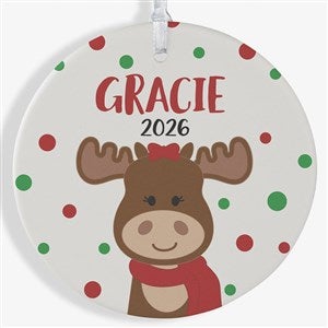 Christmas Moose Personalized Ornament - 1 Sided Matte - 24931-1L