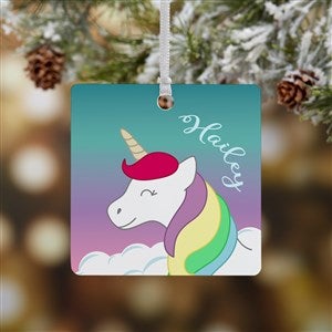 Unicorn Personalized Metal Christmas Ornament - 24932-1M
