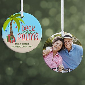 Tropical Greetings Personalized Photo Ornament - 2 Sided Glossy - 24933-2S