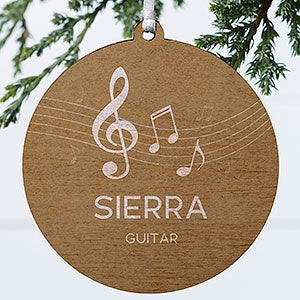 Music Personalized Wood Ornament - 24934-1W
