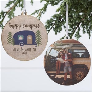 Happy Camper Personalized Wood Photo Ornament - 24935-2W