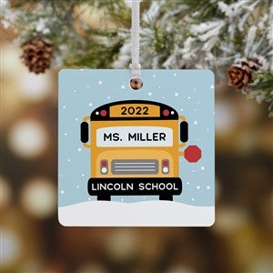 Best Bus Driver Personalized Square Photo Ornament- 2.75